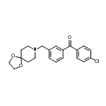 structure of CAS# 898761-75-6, (4-Chlorophenyl)[3-(1,4-dioxa-8-azaspiro[4.5]dec-8-ylmethyl)phenyl]methanone;4'-chloro<wbr>-3-[8-(1,<wbr>4-dioxa-8<wbr>-azaspiro<wbr>[4.5]decy<wbr>l)methyl]<wbr>benozphen<wbr>one