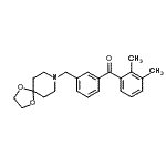 structure of CAS# 898761-81-4, (2,3-Dimethylphenyl)[3-(1,4-dioxa-8-azaspiro[4.5]dec-8-ylmethyl)phenyl]methanone;2,3-dimet<wbr>hyl-3'-[8<wbr>-(1,4-dio<wbr>xa-8-azas<wbr>piro[4.5]<wbr>decyl)met<wbr>hyl]benzo<wbr>phenone