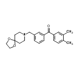 structure of CAS# 898761-89-2, (3,4-Dimethylphenyl)[3-(1,4-dioxa-8-azaspiro[4.5]dec-8-ylmethyl)phenyl]methanone;3,4-dimet<wbr>hyl-3'-[8<wbr>-(1,4-dio<wbr>xa-8-azas<wbr>piro[4.5]<wbr>decyl)met<wbr>hyl]benzo<wbr>phenone