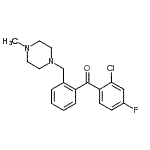 structure of CAS# 898762-21-5, (2-Chloro-4-fluorophenyl){2-[(4-methyl-1-piperazinyl)methyl]phenyl}methanone;2-chloro-4-fluoro-2'-(4-methylpiperazinomethyl) benzophenone