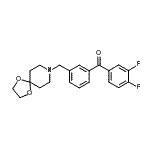 structure of CAS# 898762-37-3, (3,4-Difluorophenyl)[3-(1,4-dioxa-8-azaspiro[4.5]dec-8-ylmethyl)phenyl]methanone;3,4-diflu<wbr>oro-3'-[8<wbr>-(1,4-dio<wbr>xa-8-azas<wbr>piro[4.5]<wbr>decyl)met<wbr>hyl]benzo<wbr>phenone