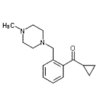 structure of CAS# 898762-57-7, Cyclopropyl{2-[(4-methyl-1-piperazinyl)methyl]phenyl}methanone;cyclopropyl 2-(4-methylpiperazinomethyl)phenyl ketone