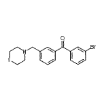 structure of CAS# 898763-00-3, (3-Bromophenyl)[3-(4-thiomorpholinylmethyl)phenyl]methanone;3-bromo-3'-thiomorpholinomethyl benzophenone