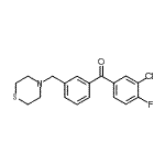 structure of CAS# 898763-34-3, (3-Chloro-4-fluorophenyl)[3-(4-thiomorpholinylmethyl)phenyl]methanone;3-chloro-4-fluoro-3'-thiomorpholinomethyl benzophenone