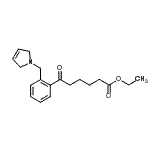 structure of CAS# 898764-00-6, Ethyl 6-[2-(2,5-dihydro-1H-pyrrol-1-ylmethyl)phenyl]-6-oxohexanoate;ethyl 6-oxo-6-[2-(3-pyrrolinomethyl)phenyl]hexanoate