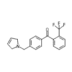 structure of CAS# 898764-43-7, [4-(2,5-Dihydro-1H-pyrrol-1-ylmethyl)phenyl][2-(trifluoromethyl)phenyl]methanone;4'-(3-pyrrolinomethyl)-2-trifluoromethylbenzophenone