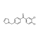 structure of CAS# 898764-69-7, (3,4-Dichlorophenyl)[4-(2,5-dihydro-1H-pyrrol-1-ylmethyl)phenyl]methanone;3,4-dichloro-4'-(3-pyrrolinomethyl) benzophenone