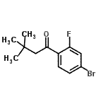 structure of CAS# 898764-78-8, 1-(4-Bromo-2-fluorophenyl)-3,3-dimethyl-1-butanone;4'-Bromo-3,3-dimethyl-2'-fluorobutyrophenone