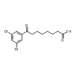 structure of CAS# 898765-57-6, 8-(3,5-Dichlorophenyl)-8-oxooctanoic acid;8-(3,5-Dichlorophenyl)-8-oxooctanoic acid