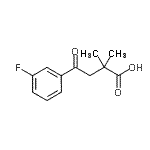 structure of CAS# 898766-70-6, 4-(3-Fluorophenyl)-2,2-dimethyl-4-oxobutanoic acid;2,2-dimethyl-4-(3-fluorophenyl)-4-oxobutyric acid