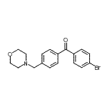 structure of CAS# 898769-92-1, (4-Bromophenyl)[4-(4-morpholinylmethyl)phenyl]methanone;4-bromo-4'-morpholinomethyl benzophenone