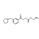 structure of CAS# 898771-02-3, Ethyl 4-oxo-4-[3-(1-pyrrolidinylmethyl)phenyl]butanoate;ethyl 4-oxo-4-[3-(pyrrolidinomethyl)phenyl]butyrate