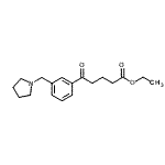 structure of CAS# 898771-04-5, Ethyl 5-oxo-5-[3-(1-pyrrolidinylmethyl)phenyl]pentanoate;ethyl 5-oxo-5-[3-(pyrrolidinomethyl)phenyl]valerate