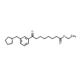 structure of CAS# 898771-13-6, Ethyl 8-oxo-8-[3-(1-pyrrolidinylmethyl)phenyl]octanoate;ethyl 8-oxo-8-[3-(pyrrolidinomethyl)phenyl]octanoate