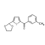 structure of CAS# 898773-20-1, [5-(1,3-Dioxolan-2-yl)-2-thienyl](3-methylphenyl)methanone;5-(1,3-Dioxolan-2-yl)-2-(3-methylbenzoyl)thiophene