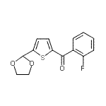 structure of CAS# 898773-35-8, [5-(1,3-Dioxolan-2-yl)-2-thienyl](2-fluorophenyl)methanone;5-(1,3-Dioxolan-2-yl)-2-(2-fluorobenzoyl)thiophene