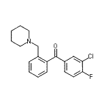 structure of CAS# 898773-45-0, (3-Chloro-4-fluorophenyl)[2-(1-piperidinylmethyl)phenyl]methanone;3'-Chloro-4'-fluoro-2-piperidinomethyl benzophenone