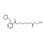 structure of CAS# 898775-39-8, Ethyl 8-oxo-8-[2-(1-pyrrolidinylmethyl)phenyl]octanoate;ethyl 8-oxo-8-[2-(pyrrolidinomethyl)phenyl]octanoate
