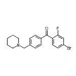 structure of CAS# 898775-41-2, (4-Bromo-2-fluorophenyl)[4-(1-piperidinylmethyl)phenyl]methanone;4-bromo-2-fluoro-4'-piperidinomethyl benzophenone
