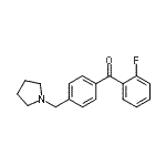 structure of CAS# 898776-63-1, (2-Fluorophenyl)[4-(1-pyrrolidinylmethyl)phenyl]methanone;2-fluoro-4'-pyrrolidinomethyl benzophenone