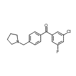 structure of CAS# 898776-75-5, (3-Chloro-5-fluorophenyl)[4-(1-pyrrolidinylmethyl)phenyl]methanone;3-chloro-5-fluoro-4'-pyrrolidinomethyl benzophenone