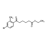 structure of CAS# 898776-96-0, Ethyl 6-(4-bromo-2-methylphenyl)-6-oxohexanoate;ethyl 6-(4-bromo-2-methylphenyl)-6-oxohexanoate