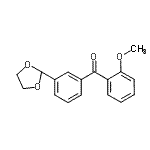 structure of CAS# 898778-87-5, [3-(1,3-Dioxolan-2-yl)phenyl](2-methoxyphenyl)methanone;3'-(1,3-Dioxolan-2-yl)-2-methoxybenzophenone