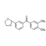 structure of CAS# 898779-42-5, (3,4-Dimethylphenyl)[3-(1,3-dioxolan-2-yl)phenyl]methanone;3,4-dimethyl-3'-(1,3-dioxolan-2-yl)benzophenone