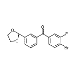 structure of CAS# 898779-48-1, (4-Bromo-3-fluorophenyl)[3-(1,3-dioxolan-2-yl)phenyl]methanone;4-bromo-3'-(1,3-dioxolan-2-yl)-3-fluorobenzophenone