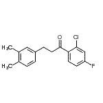 structure of CAS# 898779-69-6, 1-(2-Chloro-4-fluorophenyl)-3-(3,4-dimethylphenyl)-1-propanone;2'-chloro-3-(3,4-dimethylphenyl)-4'-fluoropropiophenone