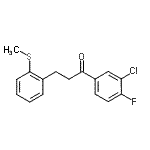 structure of CAS# 898780-13-7, 1-(3-Chloro-4-fluorophenyl)-3-[2-(methylsulfanyl)phenyl]-1-propanone;3'-chloro-4'-fluoro-3-(2-thiomethylphenyl)propiophenone