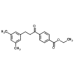 structure of CAS# 898780-38-6, Ethyl 4-[3-(3,5-dimethylphenyl)propanoyl]benzoate;4'-carboethoxy-3-(3,5-dimethylphenyl)propiophenone