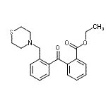 structure of CAS# 898781-60-7, Ethyl 2-[2-(4-thiomorpholinylmethyl)benzoyl]benzoate;2-carboethoxy-2'-thiomorpholinomethyl benzophenone
