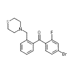 structure of CAS# 898782-14-4, (4-Bromo-2-fluorophenyl)[2-(4-thiomorpholinylmethyl)phenyl]methanone;4-bromo-2-fluoro-2'-thiomorpholinomethyl benzophenone