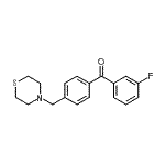 structure of CAS# 898782-67-7, (3-Fluorophenyl)[4-(4-thiomorpholinylmethyl)phenyl]methanone;3-fluoro-4'-thiomorpholinomethyl benzophenone