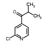 structure of CAS# 898785-53-0, 1-(2-Chloro-4-pyridinyl)-2-methyl-1-propanone;3-Chloro-4-pyridyl isopropyl ketone