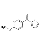 structure of CAS# 898785-97-2, (6-Methoxy-3-pyridinyl)(1,3-thiazol-2-yl)methanone;2-Methoxy-5-thiazoylpyridine;MFCD07699468