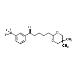 structure of CAS# 898786-69-1, 5-(5,5-Dimethyl-1,3-dioxan-2-yl)-1-[3-(trifluoromethyl)phenyl]-1-pentanone;5-(5,5-di<wbr>methyl-1,<wbr>3-dioxan-<wbr>2-yl)-3'-<wbr>trifluoro<wbr>methylval<wbr>erophenone
