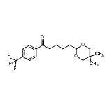 structure of CAS# 898786-71-5, 5-(5,5-Dimethyl-1,3-dioxan-2-yl)-1-[4-(trifluoromethyl)phenyl]-1-pentanone;5-(5,5-di<wbr>methyl-1,<wbr>3-dioxan-<wbr>2-yl)-4'-<wbr>trifluoro<wbr>methylval<wbr>erophenone