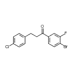 结构式 CAS# 898788-12-0, 1-(4-溴-3-氟苯基)-3-(4-氯苯基)-1-丙酮