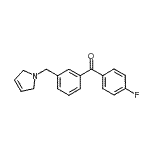 structure of CAS# 898790-10-8, [3-(2,5-Dihydro-1H-pyrrol-1-ylmethyl)phenyl](4-fluorophenyl)methanone;4'-fluoro-3-(3-pyrrolinomethyl) benzophenone