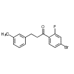 structure of CAS# 898791-11-2, 1-(4-Bromo-2-fluorophenyl)-3-(3-methylphenyl)-1-propanone;4'-bromo-2'-fluoro-3-(3-methylphenyl)propiophenone