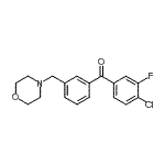 structure of CAS# 898791-83-8, (4-Chloro-3-fluorophenyl)[3-(4-morpholinylmethyl)phenyl]methanone;4-chloro-3-fluoro-3'-morpholinomethyl benzophenone