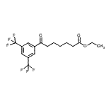 structure of CAS# 898793-00-5, Ethyl 7-[3,5-bis(trifluoromethyl)phenyl]-7-oxoheptanoate;ethyl 7-(3,5-ditrifluoromethylphenyl)-7-oxoheptanoate