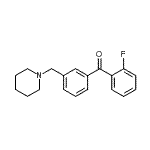 structure of CAS# 898793-32-3, (2-Fluorophenyl)[3-(1-piperidinylmethyl)phenyl]methanone;2-fluoro-3'-piperidinomethyl benzophenone