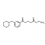structure of CAS# 898793-77-6, Ethyl 5-oxo-5-[3-(1-piperidinylmethyl)phenyl]pentanoate;ethyl 5-oxo-5-[3-(piperidinomethyl)phenyl]valerate