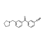 structure of CAS# 898794-12-2, 3-[3-(1-Pyrrolidinylmethyl)benzoyl]benzonitrile;3-cyano-3'-pyrrolidinomethyl benzophenone