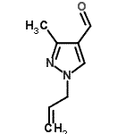 structure of CAS# 899709-47-8, 1-Allyl-3-methyl-1H-pyrazole-4-carbaldehyde;1-Allyl-3-methyl-1H-pyrazole-4-carbaldehyde;MFCD02855994;ZINC00862692