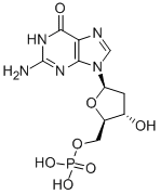structure of CAS# 902-04-5, 2'-Deoxy-5'-Guanylic Acid;[5-(2-Amino-6-Oxo-3H-Purin-9-Yl)-3-Hydroxy-Tetrahydrofuran-2-Yl]Methyl Dihydrogen Phosphate;[5-(2-Amino-6-Oxo-3H-Purin-9-Yl)-3-Hydroxy-2-Tetrahydrofuranyl]Methyl Dihydrogen Phosphate;[5-(2-Amino-6-Keto-3H-Purin-9-Yl)-3-Hydroxy-Tetrahydrofuran-2-Yl]Methyl Dihydrogen Phosphate