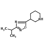 structure of CAS# 902837-19-8, 3-(3-Isopropyl-1,2,4-oxadiazol-5-yl)piperidine;3-(3-Isopropyl-[1,2,4]oxadiazol-5-yl)-piperidine;3-(methylethyl)-5-(3-piperidyl)-1,2,4-oxadiazole;3-[3-(1-methylethyl)-1,2,4-oxadiazol-5-yl]piperidine